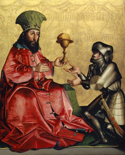 Abraham przed Melchizedekiem z Ołtarza Heilspiegla, ok. 1435 (technika mieszana na płycie dębowej) autorstwa Konrad Witz