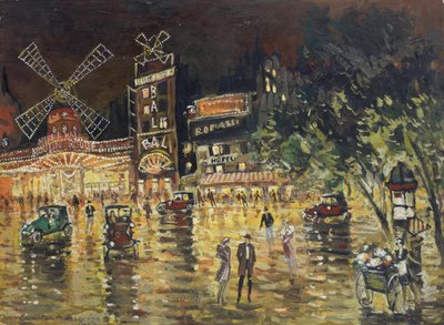Le Moulin Rouge - Konstantin Aleksiejewicz Korowin (1861-1939). Olej na tekturze. Wymiar : 40,5x55,6 cm. Prywatna kolekcja autorstwa Konstantin Alekseevich Korovin
