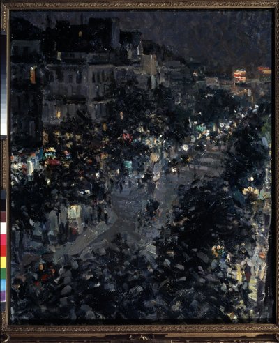 Paryż nocą, Boulevard Des Italians autorstwa Konstantin Alekseevich Korovin