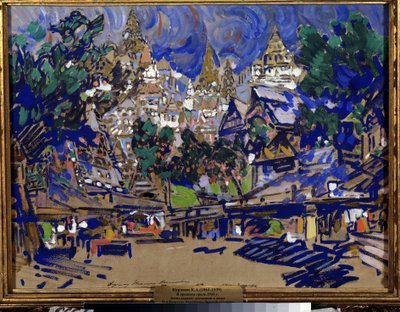 Projekt scenografii do opery Złoty Kogucik Mikołaja (Nikołaja) Rimskiego Korsakowa (Rimski-Korsakow) (1844-1908) (Scenografia do opery Złoty Kogucik N. Rimskiego Korsakowa (Rimski-Korsakow). Dzieło Konstantina Aleksiejewicza Korowina autorstwa Konstantin Alekseevich Korovin