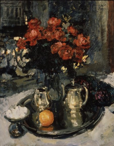 Róże i fiołki, 1912 autorstwa Konstantin Alekseevich Korovin