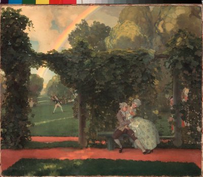 Pocałunek kpi. Obraz Konstantina (Constantina) Andreyevicha Somova (1869-1939), olej na płótnie autorstwa Konstantin Andreevic Somov