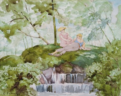 Kochankowie w krajobrazie autorstwa Konstantin Andreevic Somov