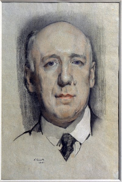 Portret pisarza Fiodora Sologuba (Fiodora Sologuba) (1863-1927) (Portret autora F. Sologuba). Praca Konstantina (Constantina) Andreyevicha Somova (1869-1939), akwarela na papierze autorstwa Konstantin Andreevic Somov