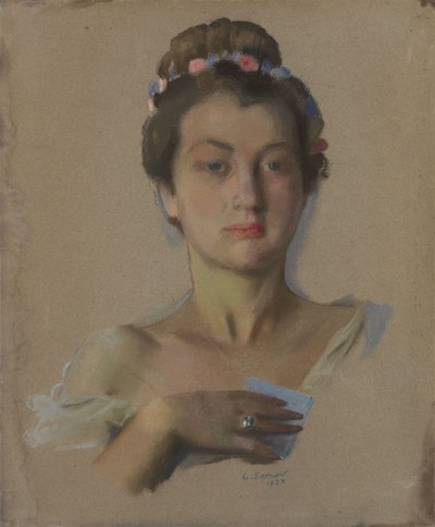 Portret Aleksandry Lewczenko, 1934 autorstwa Konstantin Andreevic Somov