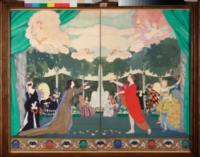 Projekt kurtyny dla Wolnego Teatru w Moskwie - Praca Konstantina (Constantina) Andreyevicha Somova (1869-1939), akwarela na papierze autorstwa Konstantin Andreevic Somov