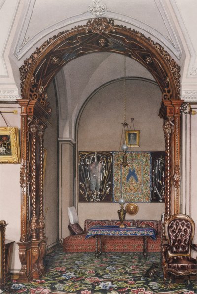 Wnętrza Pałacu Zimowego. Alkierz Gabinetu Wielkiego Księcia Mikołaja Nikołajewicza, poł. autorstwa Konstantin Andreyevich Ukhtomsky