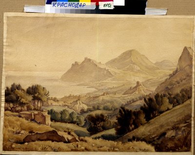 ""Krajobraz gór i ruin miasta"" (Starożytne miasto) Obraz Konstantina Bogayevsky
