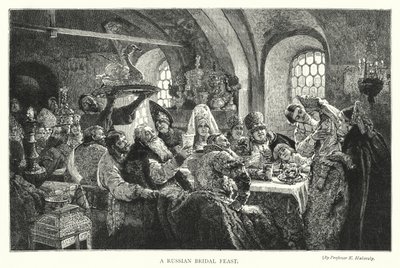 Rosyjskie wesele (rycina) autorstwa Konstantin Egorovich Makovsky
