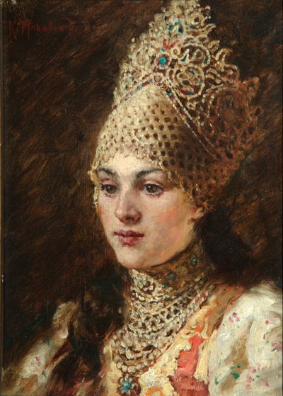 Żona Bojarów, lata 90. XIX wieku autorstwa Konstantin Egorovich Makovsky