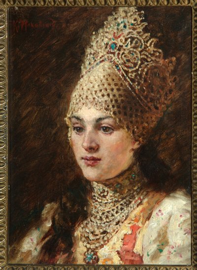 Femme boyard (boiard, boiar) - Peinture de Konstantin Jegorovich Makovsky (Constantin Makovski) (1839-1915), huile sur toile, vers 1890 - (Żona bojara, olej na płótnie Konstantina Jegorowicza Makowskiego autorstwa Konstantin Egorovich Makovsky