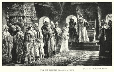 Iwan Groźny wybiera żonę (rycina) autorstwa Konstantin Egorovich Makovsky