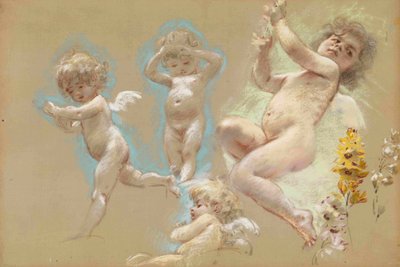Putti. Wystrój wnętrz rezydencji barona von Dervisa w Petersburgu autorstwa Konstantin Egorovich Makovsky