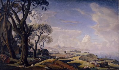 Krajobraz z drzewami, 1927 autorstwa Konstantin Fyodorovich Bogayevsky