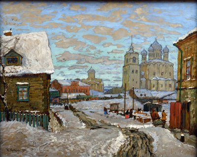 Stary Psków par Gorbatov, Konstantin Ivanovich (1876-1945). olej na płótnie autorstwa Konstantin Ivanovich Gorbatov
