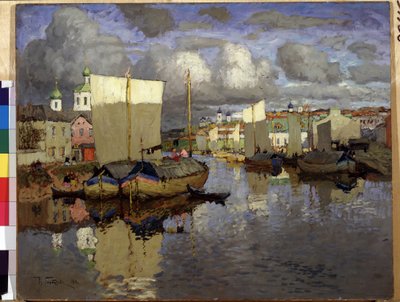 „Psków” Obraz Konstantina (Constantina) Gorbatowa (1876-1945) 1919 Państwowe Muzeum Rosyjskie, Sankt Petersburg autorstwa Konstantin Ivanovich Gorbatov