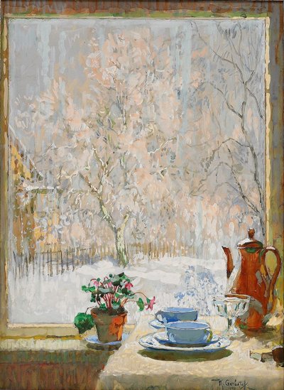 Przez okno zimą 1945 autorstwa Konstantin Ivanovich Gorbatov