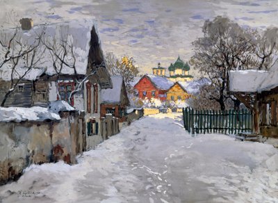 Zimowa noc, zakątek Pskowa autorstwa Konstantin Ivanovich Gorbatov