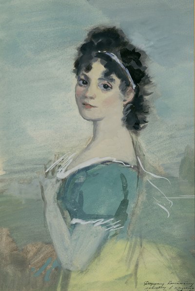 Nataszy Rostowej. Ilustracja do powieści Lwa Tołstoja Wojna i pokój, 1944-1947. autorstwa Konstantin Ivanovich Rudakov