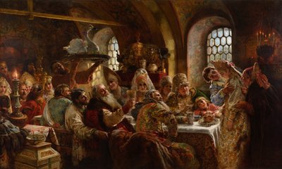 Uczta weselna bojarów autorstwa Konstantin Makovsky