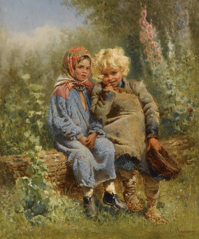 Rosyjski: "Chłopskie dzieci w spoczynku" Chłopskie dzieci w spoczynku autorstwa Konstantin Makovsky