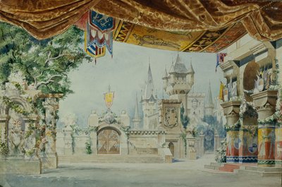 Scenografia do baletu Raimonda autorstwa A. Glazunova, 1899 autorstwa Konstantin Matveevich Ivanov