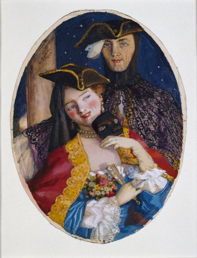 Para ubrana na karnawał wenecki, 1930 autorstwa Konstantin Somov