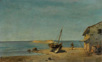 Dom rybaka na plaży autorstwa Konstantinos Volanakis
