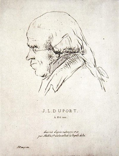 Jean-Louis Duport w wieku 80 lat (1749-1819) (akwaforta) autorstwa Korblin (after)
