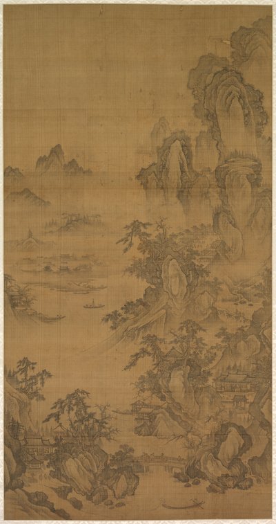 Targ górski, czysty z wschodzącą mgłą autorstwa Korea, Joseon dynasty