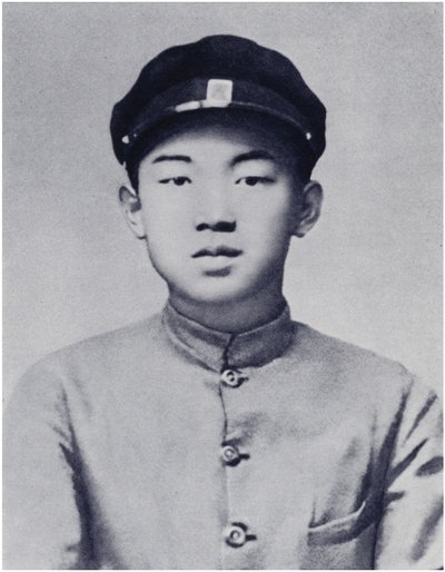Towarzysz Kim Il-sung w latach szkolnych (litografia) autorstwa Korean Photographer