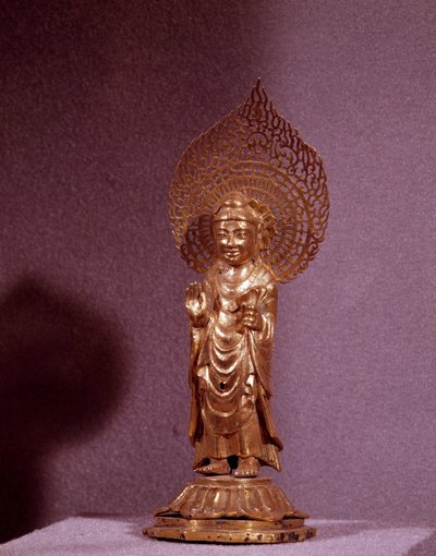Art Coreen: przedstawienie Buddy Amitabhy, złota statuetka. Okres Silla. VII-VIII wiek. Muzeum Narodowe Korei autorstwa Korean School