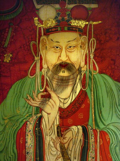 Detal, portret Siódmego Króla (Sejo autorstwa Korean School