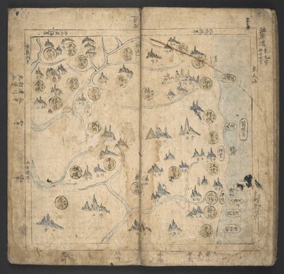 Lub. 13138, nr 5 Kangwŏn-do, z „Yŏjido” (Atlas) 1726-86 (tusz i kolor na papierze) autorstwa Korean School