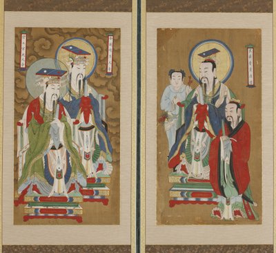 Scena procesyjna, dynastia Choson (kolor na papierze i jedwabiu) autorstwa Korean School