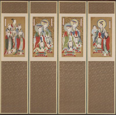 Scena procesyjna, dynastia Choson (kolor na papierze i jedwabiu) autorstwa Korean School