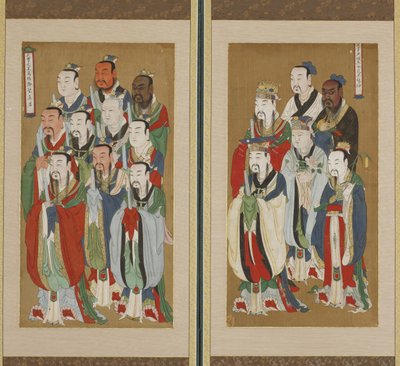 Scena procesyjna, dynastia Choson (kolor na papierze i jedwabiu) autorstwa Korean School