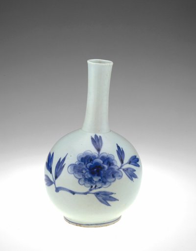 Butelka Punwon ware, prowincja Kyonggido, okres Chosan (porcelana z pigmentem kobaltowym pod przezroczystym bezbarwnym szkliwem) autorstwa Korean School