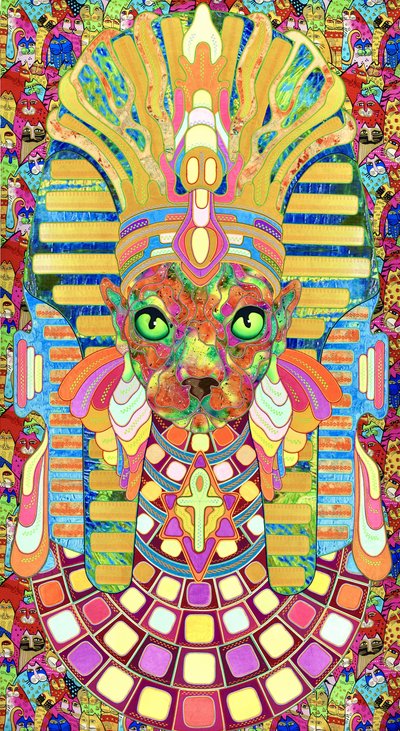Psychedeliczny kot-faraon autorstwa Kostyantin Malginov