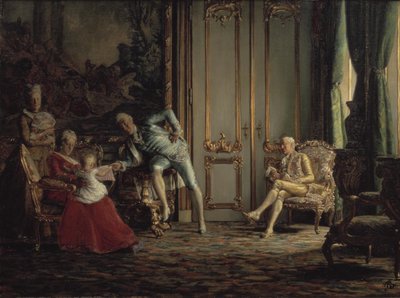 Wnętrze z minionego stulecia. Scena z Dworu Chrystiana VII autorstwa Kristian Zahrtmann