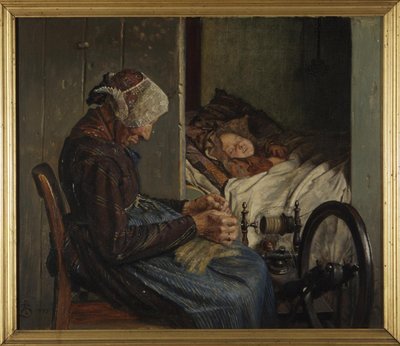 Babcia z wnukiem autorstwa Kristian Zahrtmann