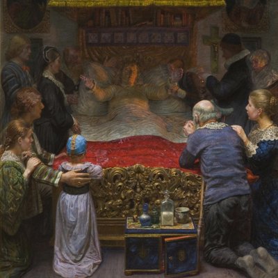 Śmierć Leonory Christiny w opactwie Maribo, 1897. autorstwa Kristian Zahrtmann