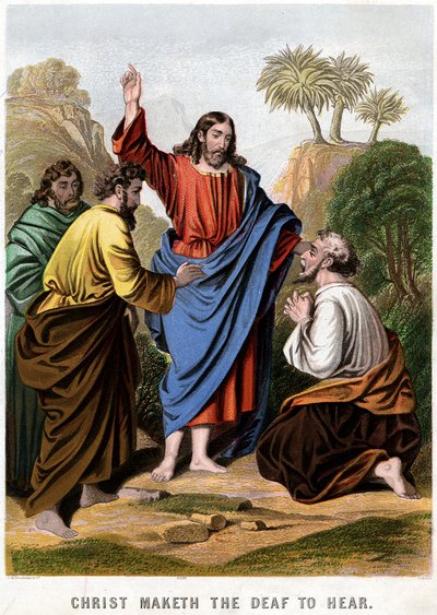 Chrystus sprawia, że głusi słyszą, 1860 autorstwa Kronheim and Co