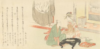 Kurtyzana z klientem przed alkową Tokonoma, 1798. autorstwa Kubo Shunman