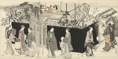 Powrót ze spotkania poetyckiego, ok. 1785-89 autorstwa Kubo Shunman