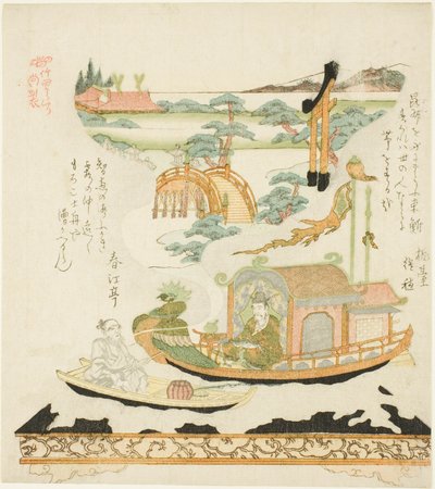 Takeda Mechanika l Dewise (Takeda Karakuri): Hakurakuten autorstwa Kubo Shunman