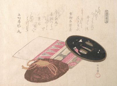 Tsuba Miecz Straży i Torby, XIX wiek. autorstwa Kubo Shunman