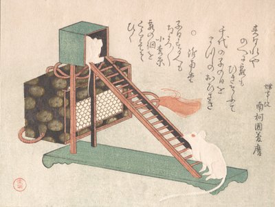 Bawiące się białe myszy, prawdopodobnie 1816. autorstwa Kubo Shunman