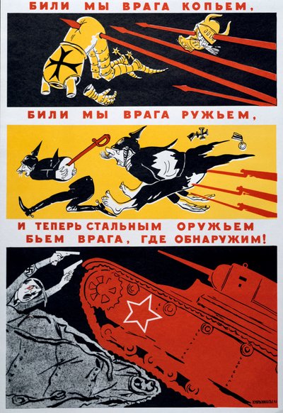 „Z włócznią nasz wróg jest skończony...” 1941 autorstwa Kukryniksy
