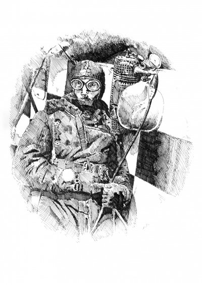 Pilot w kokpicie autorstwa Kulik